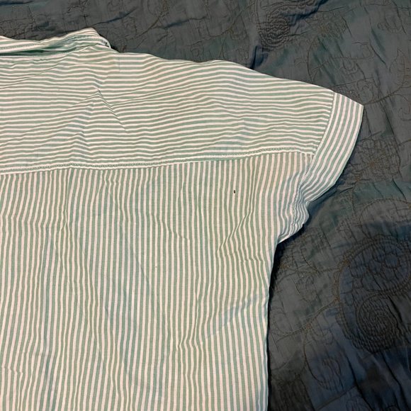 Green striped button down - Picture 4 of 4